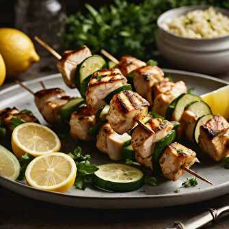 Brochettes de Poulet aux Courgettes et Citron