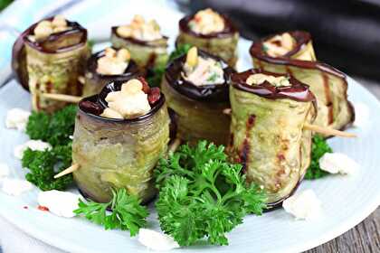 Roulades d'Aubergines au Chèvre et Jambon