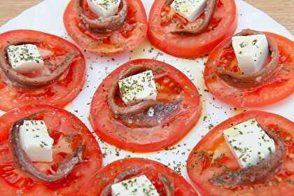 Tomates à la Feta et Anchois