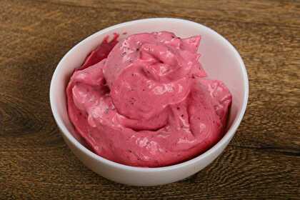 Mousse glacée  de Framboises au Fromage Blanc