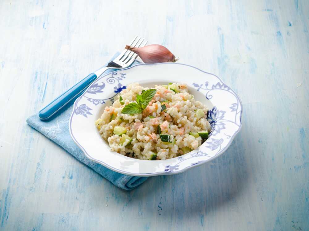 image Risotto Crémeux au Saumon et Courgette