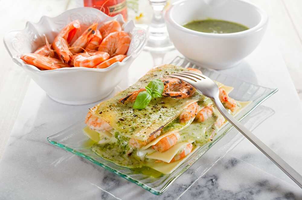 image Lasagnes aux Crevettes, Sauce Blanche Légère