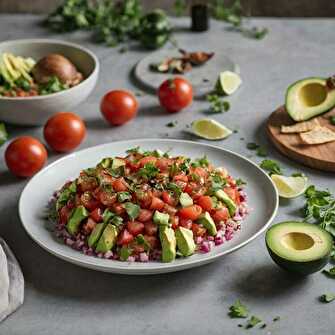 Tartare de tomates et avocat